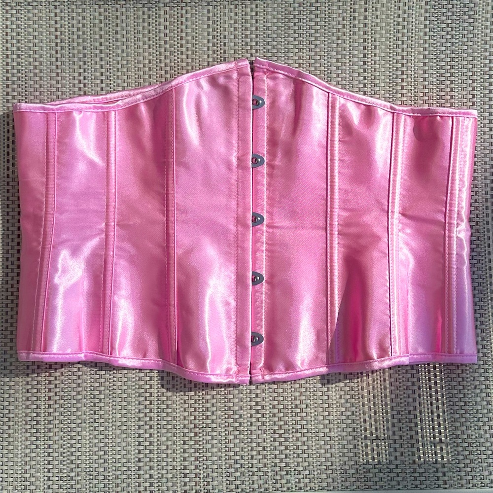 Satin lace up back underbust corset cincher